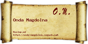Onda Magdolna névjegykártya